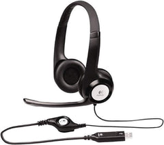 Logitech - Reusable, Over the Head Headset with Microphone - Black Plug, Black Cup - Eagle Tool & Supply