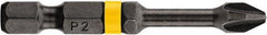 DeWALT - #2 Phillips Screwdriver Bit - 1/4" Hex Drive, 2" OAL - Eagle Tool & Supply