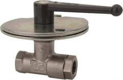 Legris - 1" Pipe, Female Port, Nickel Plated Brass Standard Ball Valve - Inline - One Way Flow, FBSPP x FBSPP Ends, Lever Handle, 580 WOG - Eagle Tool & Supply