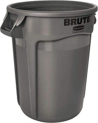 Rubbermaid - 20 Gal Gray Round Trash Can - Polyethylene, 22.91" High - Eagle Tool & Supply