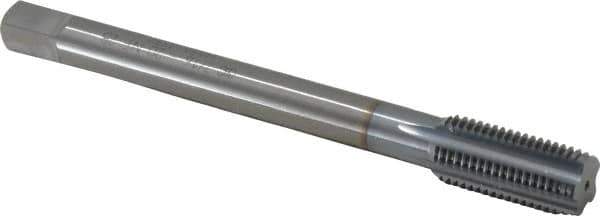 OSG - 7/16-20 UNF 2B 5 Flute TiCN Finish Solid Carbide Straight Flute Machine Tap - Modified Bottoming, Right Hand Thread, 100mm OAL, 1-7/16" Thread Length, Oversize - Eagle Tool & Supply
