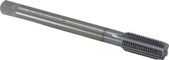 OSG - 7/16-20 UNF 2B 5 Flute TiCN Finish Solid Carbide Straight Flute Machine Tap - Modified Bottoming, Right Hand Thread, 100mm OAL, 1-7/16" Thread Length, Oversize - Eagle Tool & Supply