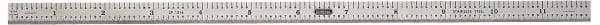 General - 12" Long, 1/100, 1/64, 1/32, 1/10" Graduation, Flexible Steel Rule - 5R Graduation Style, 15/32" Wide, Silver, Polished Finish - Eagle Tool & Supply
