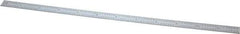 General - 12" Long, 1/100, 1/64, 1/32, 1/10" Graduation, Flexible Steel Rule - 5R Graduation Style, 15/32" Wide, Silver, Satin Chrome Finish - Eagle Tool & Supply