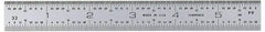 General - 6" Long, 1/64, 1/32, 1/16, 1/8" Graduation, Rigid Steel Rule - 4R Graduation Style, 3/4" Wide, Silver, Satin Chrome Finish - Eagle Tool & Supply