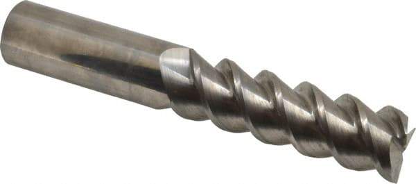 Accupro - 1", 3-1/4" LOC, 1" Shank Diam, 6" OAL, 3 Flute, Solid Carbide Square End Mill - Single End, Uncoated, Spiral Flute, 60° Helix, Centercutting, Right Hand Cut, Right Hand Flute - Eagle Tool & Supply