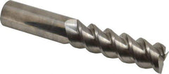 Accupro - 1", 3-1/4" LOC, 1" Shank Diam, 6" OAL, 3 Flute, Solid Carbide Square End Mill - Single End, Uncoated, Spiral Flute, 60° Helix, Centercutting, Right Hand Cut, Right Hand Flute - Eagle Tool & Supply