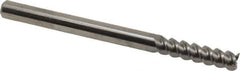 Accupro - 5/16", 1-1/4" LOC, 5/16" Shank Diam, 4" OAL, 3 Flute, Solid Carbide Square End Mill - Single End, Uncoated, Spiral Flute, 60° Helix, Centercutting, Right Hand Cut, Right Hand Flute - Eagle Tool & Supply