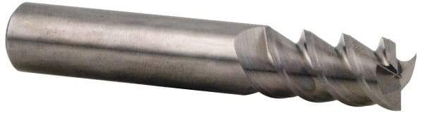 Accupro - 5/8", 1-5/8" LOC, 5/8" Shank Diam, 3-1/2" OAL, 3 Flute, Solid Carbide Square End Mill - Single End, Uncoated, Spiral Flute, 60° Helix, Centercutting, Right Hand Cut, Right Hand Flute - Eagle Tool & Supply