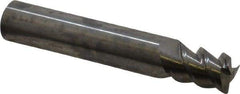 Accupro - 13/32", 9/16" LOC, 7/16" Shank Diam, 2-1/2" OAL, 3 Flute, Solid Carbide Square End Mill - Single End, Uncoated, Spiral Flute, 60° Helix, Centercutting, Right Hand Cut, Right Hand Flute - Eagle Tool & Supply