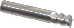 Accupro - 7/16", 9/16" LOC, 7/16" Shank Diam, 2-1/2" OAL, 3 Flute, Solid Carbide Square End Mill - Single End, Uncoated, Spiral Flute, 60° Helix, Centercutting, Right Hand Cut, Right Hand Flute - Eagle Tool & Supply
