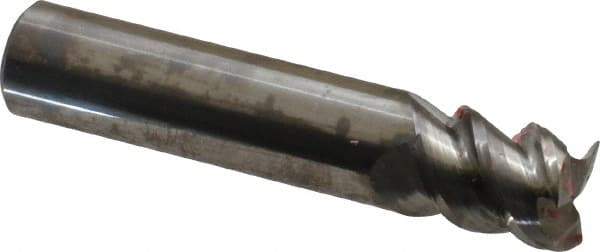 Accupro - 1/2", 5/8" LOC, 1/2" Shank Diam, 2-1/2" OAL, 3 Flute, Solid Carbide Square End Mill - Single End, Uncoated, Spiral Flute, 60° Helix, Centercutting, Right Hand Cut, Right Hand Flute - Eagle Tool & Supply