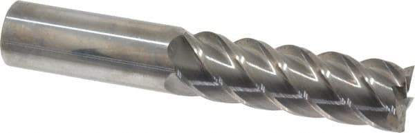 Accupro - 1", 3-1/4" LOC, 1" Shank Diam, 6" OAL, 5 Flute, Solid Carbide Square End Mill - Single End, Uncoated, Spiral Flute, 45° Helix, Centercutting, Right Hand Cut, Right Hand Flute - Eagle Tool & Supply