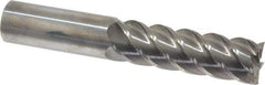 Accupro - 1", 3-1/4" LOC, 1" Shank Diam, 6" OAL, 5 Flute, Solid Carbide Square End Mill - Single End, Uncoated, Spiral Flute, 45° Helix, Centercutting, Right Hand Cut, Right Hand Flute - Eagle Tool & Supply