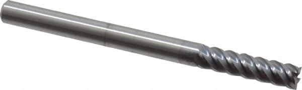 Accupro - 5/16", 1-1/4" LOC, 5/16" Shank Diam, 4" OAL, 5 Flute, Solid Carbide Square End Mill - Single End, TiCN Finish, Spiral Flute, 45° Helix, Centercutting, Right Hand Cut, Right Hand Flute - Eagle Tool & Supply