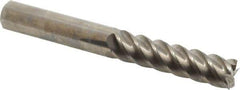 Accupro - 5/8", 2-1/2" LOC, 5/8" Shank Diam, 5" OAL, 5 Flute, Solid Carbide Square End Mill - Single End, Uncoated, Spiral Flute, 45° Helix, Centercutting, Right Hand Cut, Right Hand Flute - Eagle Tool & Supply