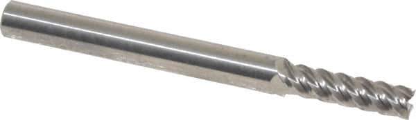 Accupro - 5/32", 9/16" LOC, 3/16" Shank Diam, 2" OAL, 5 Flute, Solid Carbide Square End Mill - Single End, Uncoated, Spiral Flute, 45° Helix, Centercutting, Right Hand Cut, Right Hand Flute - Eagle Tool & Supply