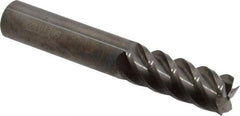 Accupro - 9/16", 1-1/2" LOC, 9/16" Shank Diam, 3-1/2" OAL, 5 Flute, Solid Carbide Square End Mill - Single End, Uncoated, Spiral Flute, 45° Helix, Centercutting, Right Hand Cut, Right Hand Flute - Eagle Tool & Supply