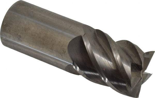 Accupro - 1", 1-1/4" LOC, 1" Shank Diam, 3" OAL, 5 Flute, Solid Carbide Square End Mill - Single End, Uncoated, Spiral Flute, 45° Helix, Centercutting, Right Hand Cut, Right Hand Flute - Eagle Tool & Supply