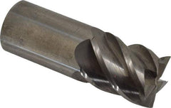 Accupro - 1", 1-1/4" LOC, 1" Shank Diam, 3" OAL, 5 Flute, Solid Carbide Square End Mill - Single End, Uncoated, Spiral Flute, 45° Helix, Centercutting, Right Hand Cut, Right Hand Flute - Eagle Tool & Supply