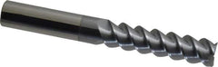 Accupro - 1/2", 2" LOC, 1/2" Shank Diam, 4" OAL, 3 Flute, Solid Carbide Square End Mill - Single End, TiCN Finish, Spiral Flute, 60° Helix, Centercutting, Right Hand Cut, Right Hand Flute - Eagle Tool & Supply