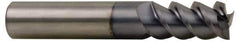 Accupro - 1", 3-1/4" LOC, 1" Shank Diam, 6" OAL, 3 Flute, Solid Carbide Square End Mill - Single End, TiCN Finish, Spiral Flute, 60° Helix, Centercutting, Right Hand Cut, Right Hand Flute - Eagle Tool & Supply