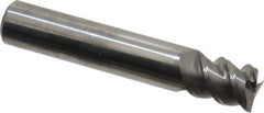 Accupro - 7/16", 9/16" LOC, 7/16" Shank Diam, 2-1/2" OAL, 3 Flute, Solid Carbide Square End Mill - Single End, TiCN Finish, Spiral Flute, 60° Helix, Centercutting, Right Hand Cut, Right Hand Flute - Eagle Tool & Supply