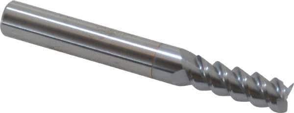 Accupro - 9/32", 13/16" LOC, 5/16" Shank Diam, 2-1/2" OAL, 3 Flute, Solid Carbide Square End Mill - Single End, TiCN Finish, Spiral Flute, 60° Helix, Centercutting, Right Hand Cut, Right Hand Flute - Eagle Tool & Supply