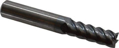 Accupro - 11/32", 1" LOC, 3/8" Shank Diam, 2-1/2" OAL, 5 Flute, Solid Carbide Square End Mill - Single End, TiCN Finish, Spiral Flute, 45° Helix, Centercutting, Right Hand Cut, Right Hand Flute - Eagle Tool & Supply