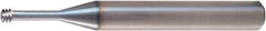 Vargus - M2.5x0.45 ISO, 0.077" Cutting Diam, 3 Flute, Solid Carbide Helical Flute Thread Mill - Internal Thread, 0.276" LOC, 2.244" OAL, 1/4" Shank Diam - Eagle Tool & Supply