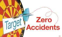 NMC - Target - Zero Accidents, 60 Inch Long x 36 Inch High, Safety Banner - Polyethylene, English, Printed on 1 Side - Eagle Tool & Supply