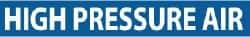 NMC - Pipe Marker with High Pressure Air Legend and No Graphic - 1-1/2 to 2" Pipe Outside Diam, White on Blue - Eagle Tool & Supply