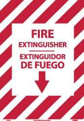 NMC - Fire Extinguisher, Plastic Fire Sign - 14" Wide x 10" High, English/Spanish, Glow-in-the-Dark - Eagle Tool & Supply