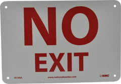 NMC - No Exit, Aluminum Exit Sign - 10" Wide x 7" High - Eagle Tool & Supply