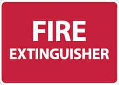 NMC - Fire Extinguisher, Pressure Sensitive Vinyl Fire Sign - 14" Wide x 10" High - Eagle Tool & Supply