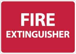 NMC - Fire Extinguisher, Aluminum Fire Sign - 14" Wide x 10" High - Eagle Tool & Supply