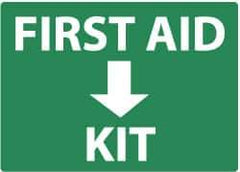 NMC - "First Aid Kit", 10" Long x 14" Wide, Aluminum Safety Sign - Rectangle, 0.04" Thick, Use for First Aid - Eagle Tool & Supply