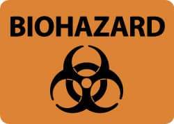 NMC - "Biohazard", 10" Long x 14" Wide, Pressure-Sensitive Vinyl Safety Sign - Rectangle, 0.004" Thick, Use for Hazardous Materials - Eagle Tool & Supply