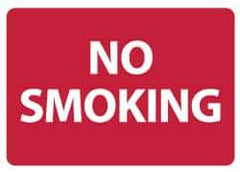 NMC - "No Smoking", 10" Long x 14" Wide, Pressure-Sensitive Vinyl Safety Sign - Rectangle, 0.004" Thick, Use for Smoking Regulations - Eagle Tool & Supply