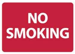 NMC - "No Smoking", 10" Long x 14" Wide, Aluminum Safety Sign - Rectangle, 0.04" Thick, Use for Smoking Regulations - Eagle Tool & Supply