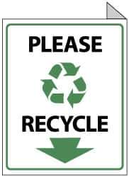 NMC - "Please Recycle", 10" Long x 8" Wide, Rigid Plastic Safety Sign - Rectangle, 0.05" Thick, Use for Restroom, Janitorial & Housekeeping - Eagle Tool & Supply