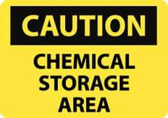 NMC - "Caution - Chemical Storage Area", 10" Long x 14" Wide, Aluminum Safety Sign - Rectangle, 0.04" Thick, Use for Hazardous Materials - Eagle Tool & Supply
