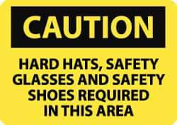 NMC - "Caution - High Noise Level - Use Ear Protection", 3" Long x 5" Wide, Pressure-Sensitive Vinyl Safety Sign - Rectangle, 0.004" Thick, Use for Accident Prevention - Eagle Tool & Supply