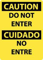 NMC - "Caution - Do Not Enter", 14" Long x 10" Wide, Rigid Plastic Safety Sign - Rectangle, 0.05" Thick, Use for Security & Admittance - Eagle Tool & Supply