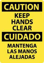 NMC - "Caution - Keep Hands Clear", 14" Long x 10" Wide, Aluminum Safety Sign - Rectangle, 0.04" Thick, Use for Accident Prevention - Eagle Tool & Supply