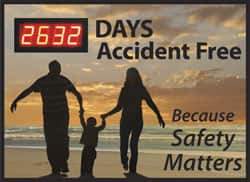 NMC - Scoreboards Scoreboard Type: Digital Scoreboard Legend: ___ Days Accident Free Because Safety Matters - Eagle Tool & Supply