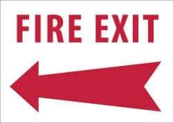 NMC - Fire Exit, Aluminum Fire Sign - 10" Wide x 7" High - Eagle Tool & Supply