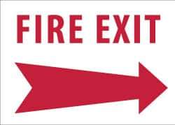 NMC - Fire Exit, Aluminum Fire Sign - 10" Wide x 7" High - Eagle Tool & Supply