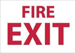 NMC - Fire Exit, Aluminum Fire Sign - 10" Wide x 7" High - Eagle Tool & Supply