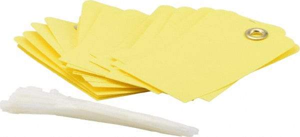 NMC - 3" High x 6" Long, Safety & Facility Blank Tag - 2 Sides, Yellow Unrippable Vinyl - Eagle Tool & Supply